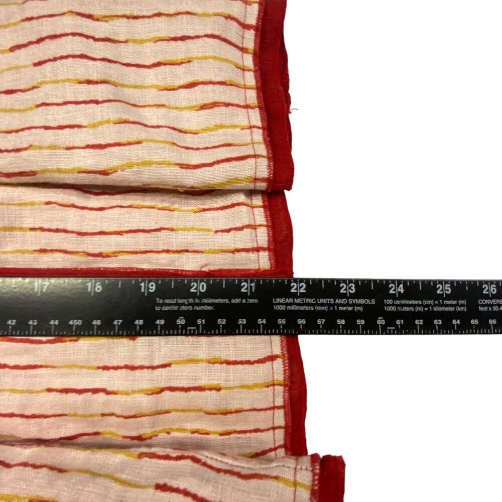 Vtg SOPHIE FINZI NY Women Washed Linen Top Sz L Red Stripe Sleeveless Snap Front - Picture 7 of 10